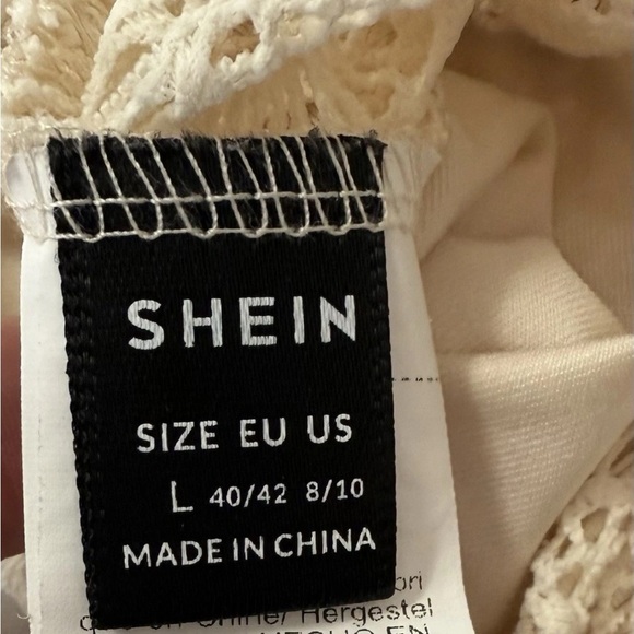 NWOT Cream Fitted Crop Backless Tank Top with Adjustable Tie by SHEIN - Picture 5 of 6